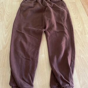 Zara Brown Sweatpants Relaxed Fit Elastic Waistband